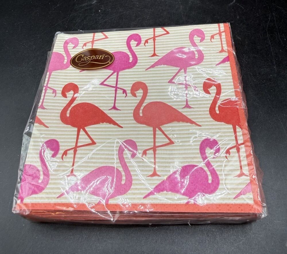 FLAMINGOS Caspari 20 deluxe triple-ply paper luncheon napkins NEW -C32